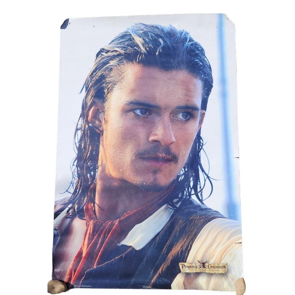 Pirates of the Caribbean Black Pearl Orlando Bloom Poster 22.5x34 Trends # 2984